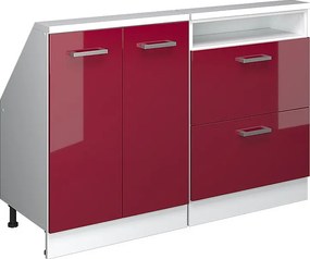 Szafka kuchenna na dach skośny czerwony wysoki połysk/biały 120x46x81.6 r-line
