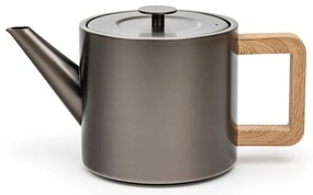 Szary dzbanek do herbaty ze stali nierdzewnej z sitkiem 1,1 l Duet Narvik – Bredemeijer