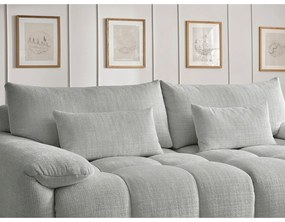 Jasnoszara sofa z tkaniny szenilowej 264 cm Ivane – Bobochic Paris