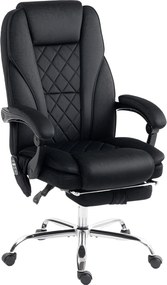 Vinsetto Ergonomiczny fotel biurowy z funkcją masażu, podnóżek, obrotowy, na kółkach, czarny | Aosom PL