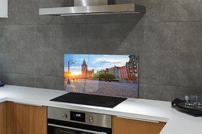 Panel szklany do Kuchni Gdańska Starówka o Świcie