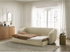 Szarobrązowa rozkładana sofa z tkaniny szenilowej 228 cm Neyo – Bobochic Paris