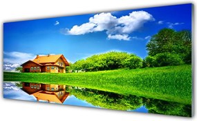 Szkło Ozdobne do Kuchni Domek Nad Cichym Jeziorem