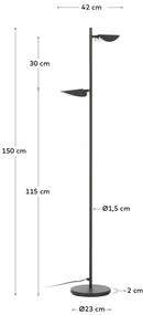 Czarna lampa stojąca LED (wysokość 150 cm) Veleira – Kave Home