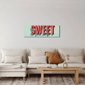 Obraz - Home sweet home (z zegarem) (90x30 cm)