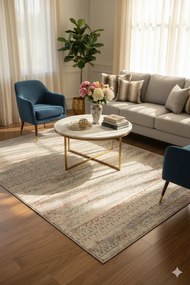 Szaro-czerwony dywan z przetarciami  B9-L91