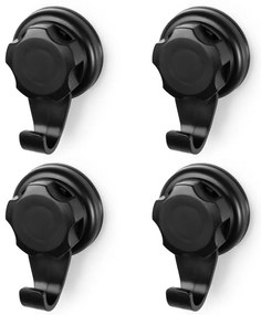 Zestaw 4 czarnych samoprzylepnych haczyków ściennych Compactor Bestlock Black Big Hooks, ⌀ 7,1 cm