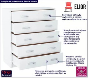 Biała komoda z szufladami - Huso 3X