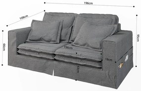 Szara sofa 196 cm Nora – Ropez