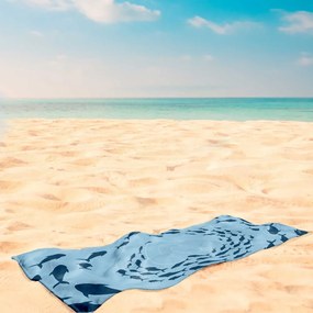 Niebieski ręcznik plażowy 90x180 cm Shoal – DecoKing