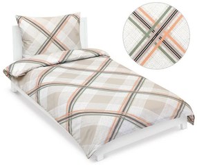 Bellatex Satynowa pościel Kostka beżowa, 140 x 220cm, 70 x 90 cm, 140 x 220 cm, 70 x 90 cm