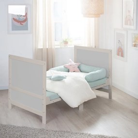 Szare łóżeczko z regulowaną wysokością 70x140 cm Easy Sleep – Roba