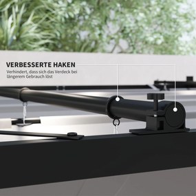 Outsunny Pergola ok. 3x3 m wolnostojące zadaszenie tarasu z rozsuwanym dachem, magnetyczna podkładka, słup 8 cm, odporne na UV | Aosom PL