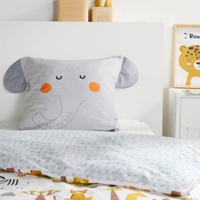 Pościel dziecięca 140x200 cm LAZY MORNING, bawełniana, poszewka z uszkami