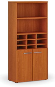 Regał sortujący PRIMO WOOD, 800 x 420 x 1781 mm, 9 przegród, czereśnia