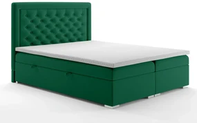 Łóżko kontynentalne AMIGO 160x200 zielone velvet z pojemnikiem LAVERTO