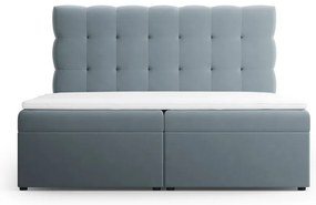 Jasnoniebieskie łóżko boxspring ze schowkiem 180x200 cm Bali – Cosmopolitan Design