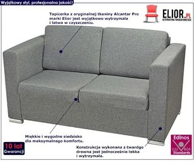 Dwuosobowa szara sofa loftowa - Sigala 2Q