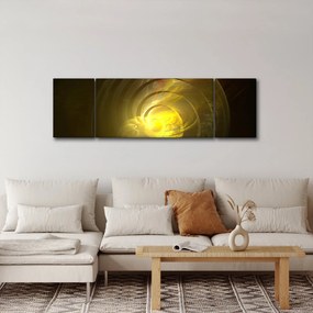 Obraz żółtej abstrakcyjnej spirali (170x50 cm)