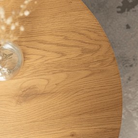 Stolik Kawowy ARION 60 cm Okrągły Dąb z Ryflami Nowoczesny Loft