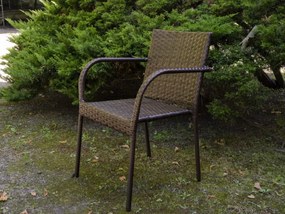 Krzesło do ogrodu z technorattanu SOTTILE brąz