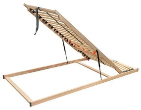 Elastyczny stelaż lamelowy z podnoszeniem od strony nóg na siłownikach LOEN 200x90 cm