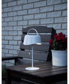 Biała ogrodowa solarna lampa LED Star Trading Cervia, wys. 36 cm