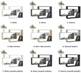 Zestaw półek ściennych w kolorze betonu M8-H22