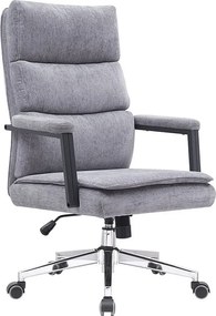 Fotel biurowy - obrotowy i regulowany na wysokość - materiał - szary - MLINAR