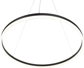 Designerska lampa wisząca czarna 80 cm z wbudowanym LED 3-stopniowo ściemnialna - Anello