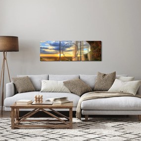 Obraz - Wodospad (z zegarem) (90x30 cm)
