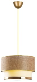 Lampa wisząca w beżowo-złotym kolorze z tekstylnym kloszem ø 30 cm Cake – Opviq lights