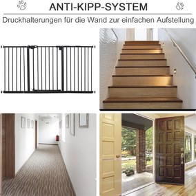 PawHut barierka ochronna dla zwierząt regulowana do domu i mieszkania 136x76 cm | Aosom PL