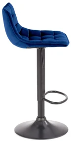 H95 hoker granatowy z oparciem tapicerowany velvet regulowany metalowy