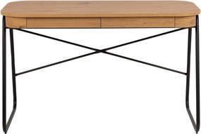 Biurko komputerowe z szufladami Blueton w stylu loft, kolor dąb/czarny