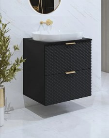 Szafka pod umywalkę nablatową LAURA 2S 60cm czarna mat HELVETIA