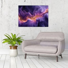 Obraz na szkle - Fioletowa Mgławica (70x50 cm)