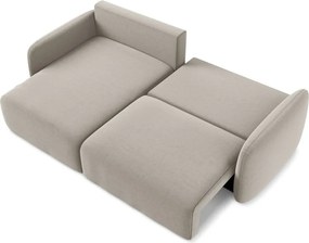 Szarobrązowy aksamitny rozkładany/ze schowkiem narożnik (lewostronny/z szezlongiem) Kalena – Makamii