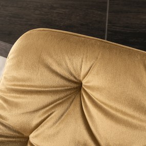 Krzesło Tapicerowane do Salonu MODESTO Musztardowe Welurowe Nowoczesne Loft