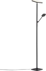 Nowoczesna lampa podłogowa czarna ze ściemnialną diodą LED - Divana
