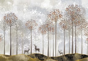 Fototapeta - Jelenie w lesie (196x136 cm)