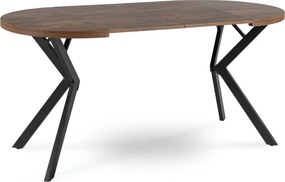 Stół Okrągły Rozkładany DORIAN 80-160 cm Dąb Rustykalny/Czarny Nowoczesny Loft