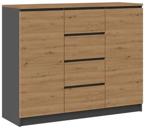 Komoda Industrialna Dąb Artisan + Antracyt F4-T92
