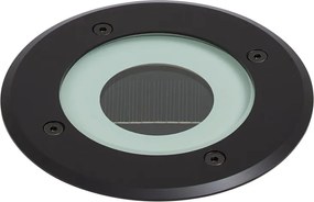 Nowoczesny reflektor gruntowy czarny z możliwością ładowania LED z solarem IP65 - Solyx