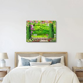 Obraz - Magiczny ogród z łabędziami (70x50 cm)