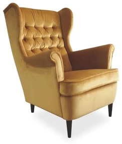 FOTEL HARRY VELVET CURRY BLUVEL 68 / WENGE SIGNAL