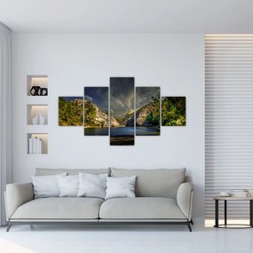 Obraz krajobrazu z jeziorem (125x70 cm)