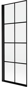 Mexen Mist parawan nawannowy 1-skrzydłowy lewy 70 x 150 cm, czarna kratka, czarny - 8A9-070-001-70-77-L