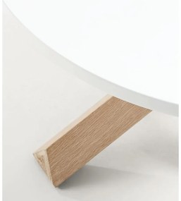 Biały/w naturalnym kolorze okrągły stolik z białym blatem ø 65 cm Lotus – Kave Home