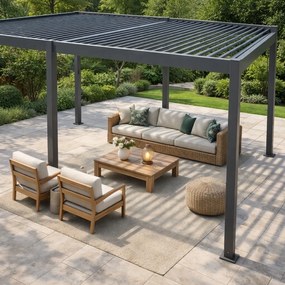Pergola ogrodowa lamelowa 3x6 m antracyt XT-3652 regulowany dach